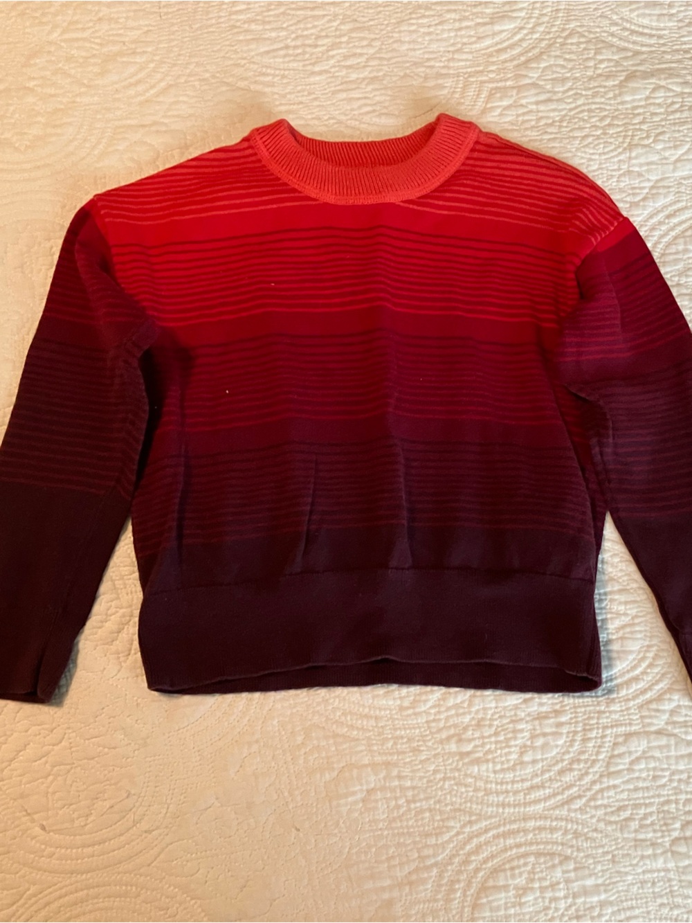 GAP Red to Burgundy Ombre Crewneck Sweater
